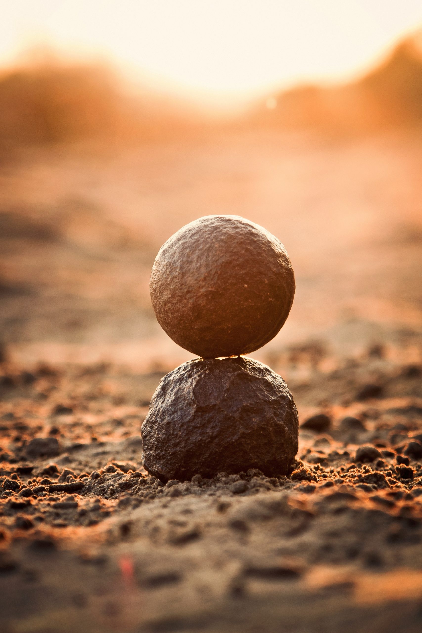 Zen-like, balanced stack of stones